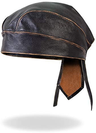 Hot Leathers HWL1008 Leather Head Wrap with Brown Rub (Brown)