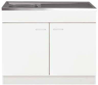 Spülenschrank Start mit 2 Türen und 1 Auflagebecken Farbe: Weiß, Größe: 80cm W x 60cm T