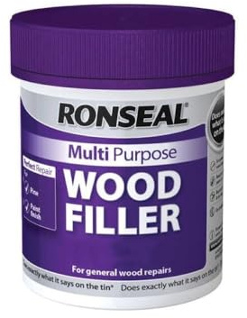 Ronseal 34736 Multi-Purpose Wood Filler - Light 250g | Ready-to-use repair compound formulated for durable remediation of defects and imperfections in timber substrates.
