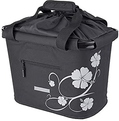 Point Helmig GmbH Point Helmig GmbH Blue Bird Korb Lenkerkorbtasche, Schwarz/Hibiskusblüte, 05111700, 20 Liter