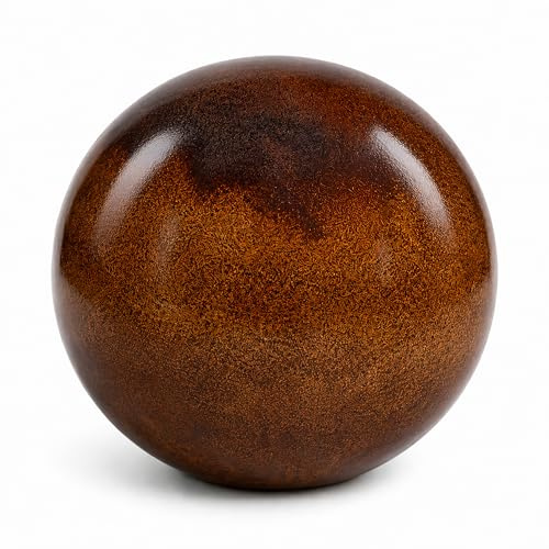 Keramik Kugel 40 cm Gartenkugel Dekokugel Gartenfigur Dekoration aus frostfester, witterungsbeständiger, robuster Steinzeug-Keramik Outdoor (braun-glänzend)