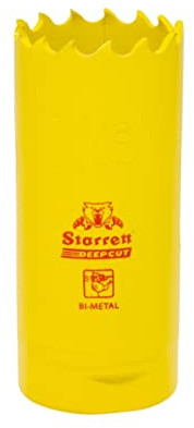 Starrett Deep Cut Hole Saw - DCH0118 Heavy Duty Bi-Metal with Extra Cobalt HSS Teeth - For Metals Wood Cast Iron Fibreglass Plastic Materials - 29mm