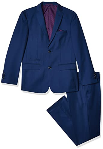Isaac Mizrahi Big Boy's 2Pc Slim Cut Wool Blend Suit Suit, Cobalt Blue, 10