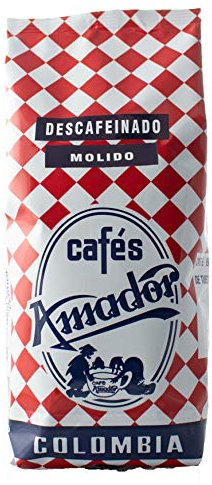Cafés AMADOR - Café DESCAFEINADO MOLIDO GRUESO Natural Arábica - COLOMBIA (Molienda para Prensa Francesa/Cold Brew) 500g