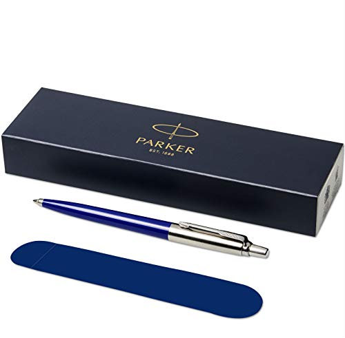 PARKER -Jotter ballpoint pen with Velvet Pouch in gift box - black ink - blue