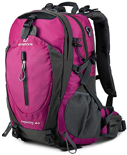 FENGDONG 40L Waterproof Lightweight Outdoor Daypack Hiking,Camping,Travel Backpack for Women Men Pink