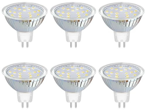 Akynite Lampadina MR16 GU5.3 12V 3W LED Luce Fredda 6000K, Ø50mm, 120 Gradi, 300LM, Faretto LED GU5.3 12V AC/DC per Bagno Cucina, non-dimmerabile, set di 6