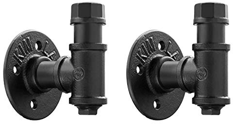 Elibbren 2 Pack Vintage Bathroom Robe and Towel Wall Hooks for Hanging, Rustic Style Industrial Iron Pipe Coat Hook Wall Mounted Heavy Duty Farmhouse DIY, Mounting Hardware Included