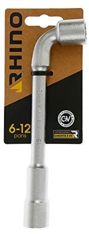 RHINO - Clés tubulaires et à Pipe, Clé à Pipe débouchée 15 mm - Diamètre 15 mm - Empreinte 6/12 pans - Fabriqué en Acier (Chrome Vanadium) - Garantie à Vie - Plusieurs Tailles Disponibles