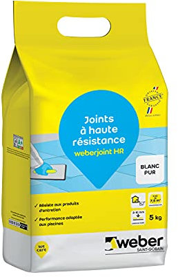 Malta guarnizione per piastrelle ad alta resistenza bianco puro Weberjoint HR 5KG, adatto per piscina
