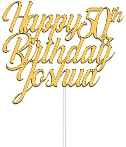 KreateSquare Personalised Cake Topper, Custom Name Party Cake Decoration
