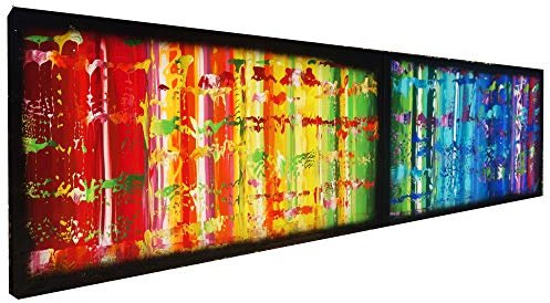 Regenbogen Abstract A611 - Lange Acrylbilder - modernes Design - Abstrakte farbenfrohe Gemälde - original handgemalte Leinwand Bilder - Diptychon Malerei von Ksavera