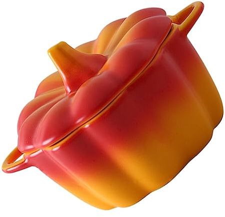 Cabilock 1 Pc Copa De Calabaza Degradada Tazón De Fideos Tazón De Sopa De Vapor Tazón De Comida De Porcelana Tazón De Sopa Japonesa Plato De Calabaza Cerámica Cuenco para Hornear