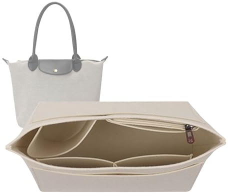 Lckaey Taschen-Organizer-Einsatz für Longchamp Le Pliage Neo (groß), Handtaschen, Organizer, Khaki, L: 28 x 25 x 17 cm