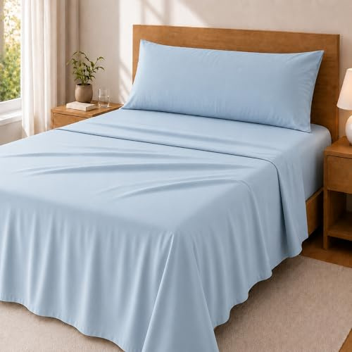 Degrees Home Premium – Set Lenzuola 3 Pezzi in Microfibra Spazzolata (90X190) – Lenzuolo con Angoli, Lenzuolo Piatto e 1 Federa 90X45 – Extra Morbido, Anti-Piega e Certificato Oeko-Tex