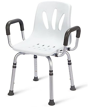 X&Z-XAOY Duschstühle Mit Armlehnen Und Rückenlehne Höhenverstellbarer Badehocker Mit Verstellbarem, Verbreitertem Sitz Schwerlast-Badestuhl Für Ältere Menschen Maximal 330 Lbs (Color : B)