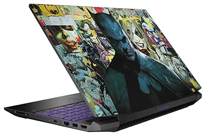 Head Case Designs Officially Licensed Batman DC Comics Torn Collage Logos And Comic Book Vinyl Sticker Skin Decal Cover Compatible With HP Pavilion 15.6 15-dk0047TX