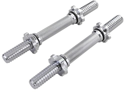 RAMROXX 2X 35cm Kurzhantelstangen mit gerändeltem Griff inkl. Sternschrauben Chrom 30mm