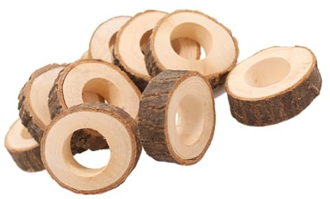 EXCEART 8stücke Kreative Holz- -serviettenhalter Aus Unbehandeltem Holz Für Hochzeitsfeiern Bankette Und -projekte Natürliche Tischdekoration Für Jeden Anlass