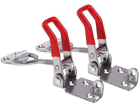 Angoily 4pièces Loquet à Bascule Pince Réglable Pour Portes Armoires Boîtes Verrouillage Facile Installation Sans Serrure