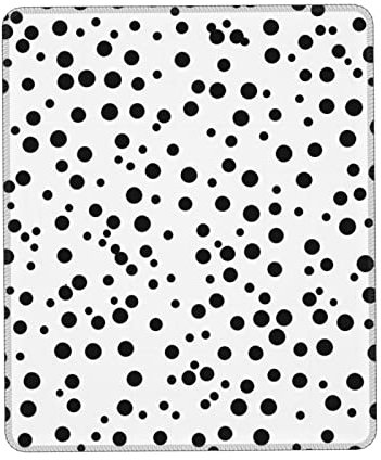 Mauspad, Schwarz mit weißen Punkten, verschiedene Größen, Gummi, mit Sperrkanten, Schreibtischunterlage, Schreibblock, starke Haftung, Haltbarkeit, umweltfreundlich, 20 x 24 cm