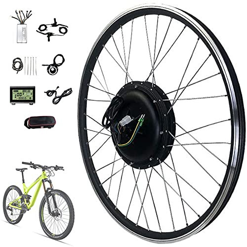 Umbausatz E-Bike 20 / 24 / 26 / 27,5 / 28 / 29 / 700c Vorderrad 36V - 48V einstellbar in 250-1000 Watt, E-Bike Umbausatz Pedelec Elektrofahrrad,48V/250W- 24 Zoll