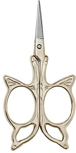 ZzzaNa jd Bastelschere, sehr schöne Schmetterlingsform, Bastelschere, Nähzubehör und Zubehör, Kreuzstichschere, Garn, Zick-Zack-Stoffschere Schere (Color : Gold)