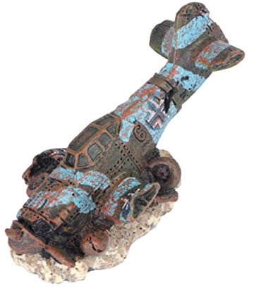 DOITOOL Aquarium Flugzeug Ornament Harz Handwerk Fisch Tank Wrack -dauerhaft Leicht Zu Reinigen