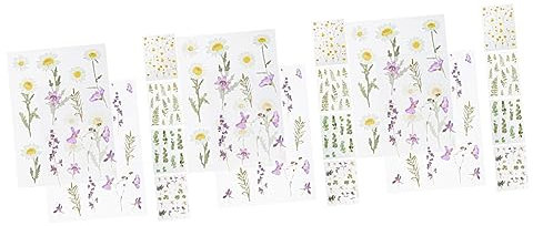 NUOBESTY 3 Stück 6 Pflanzenaufkleber Zeitschriftenaufkleber floraler dekorativer Aufkleber Pflanzendekor handkonto DIY aufkleber Handkontoaufkleber Wenig frisch Sammelalbum