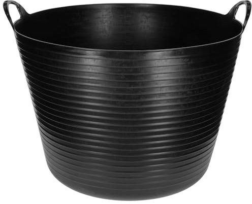 Kerbl Trog FlexBag schwarz (flexibler Futtertrog, Müslischüssel, Fassungsvermögen 60 Liter, Futtereimer mit zwei Griffen) 3228268