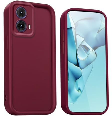 WBWONE Funda para Motorola Moto G85 5G - Carcasa Protectora de Silicona Premium con Diseño Elegante y Antigolpes - Vino Rojo
