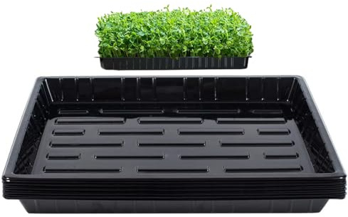 BeGrit 5 Stück Keimung Tablett Wasserwanne ohne Bodenlöcher （37 x 30 x 3.5cm） Pflanzschale schwarz Mehrzweckwanne Safetray für Pflanzen Transferpaletten