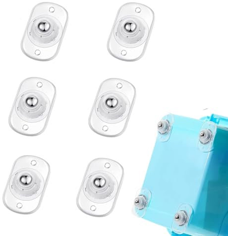 Appliance Rollers with 360° Swivel 6 Pcs Self-Adhesive Caster Wheels for Kitchen Appliances, Mini Universal Wheels for Easy Movement (Clear & Steel Ball Design) (Clear, 6)