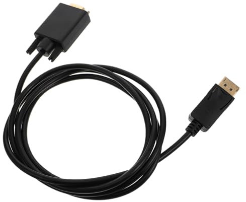 SECFOU 1.8m Câble Displayport vers Vga Compact Adaptateur Vidéo Stable Transparent pour Pc Ordinateur Portable Moniteur Projecteur