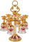 Jwthee Juego de 6 copas de cáliz, copas de metal, copas de vino, copas de cristal, copas decorativas, juego de 6 (dorado y blanco)