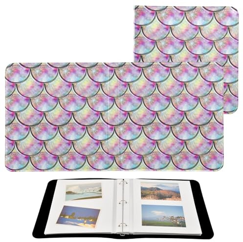 JUMBEAR Álbum de fotos grande autoadhesivo con 20 páginas, álbum de recortes para boda, familia, bebé, vacaciones, hermosas escamas de sirena coloridas