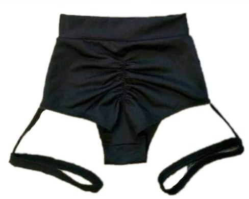 Whakano Damen Shorts Scrunch Butt,Elastisch Hoher Taille Shorts High Waist,Sexy Hotpants,Pole Dance Shorts,Clubwear,Rave Party Tanz Performance Kostüm Cosplay Karneval Shorts,Schwarz,M