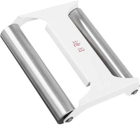 Alipis Mattarello in Acciaio Resistente Ergonomico Per Impasto Pizza e Pasta Design Doppio Rullo Superficie Liscissima e Resistente Per Facilità D'uso e Pulizia