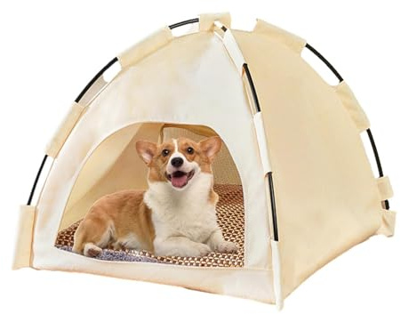 Haustierzelt, Hundezelt, Hundezelt, Katzengehege waschbar, Tipi 42 x 42 x 38 cm, Hundehäuser für drinnen und draußen, Spielhaus für Hunde