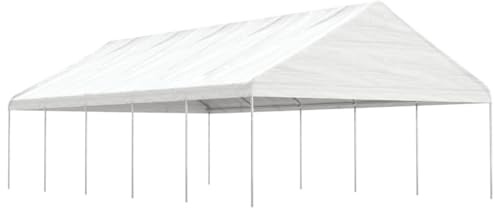 Générique Belvédère avec Toit Blanc 11,15x5,88x3,75 m polyéthylène,Auvents & abris,88.64KG-3155521