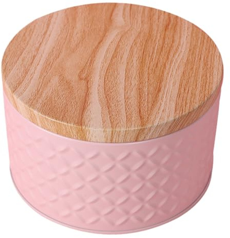 Uonlytech Contenitore Ferro per Snack e Dolci Scatola Rosa per Biscotti Caramelle e Snack Pratica e per Regali e Conservazione