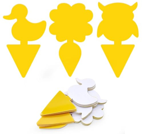 Skythrive 30pcs Pièges à Insectes, Pièges Englués Autocollants Étanches Jaunes pour Protection des Plantes, Fruits et Fleurs (30 Pieces)