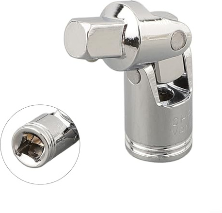 Zilimontt Juego de adaptadores de enchufe articulado, barra de extensión giratoria de acero al cromo vanadio con accionamiento de 1/4 3/8 1/2 pulgadas, mecanismo de bloqueo con resorte para enchufe (3