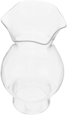 Toyvian Paralume in Vetro per Lampada Olio Vintage Ricambio Resistente con Arrotolato e Sommità Tromba Diffusore Luce Calda per Lanterna da Campeggio e Decorazione Casa