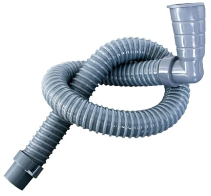 BAZEITFLOW Tubo Scarico Lavatrice Flessibile Angolato PVC Tubo Corrugato Estensibile per Scarico Acqua Lavatrice Resistente e Facile da Installare