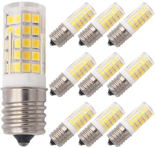 Bombilla LED E17 de 5 W CA 110/220 V SMD, equivalente a cerámica incandescente de 50 W, blanco cálido/frío para microondas(Cold white)