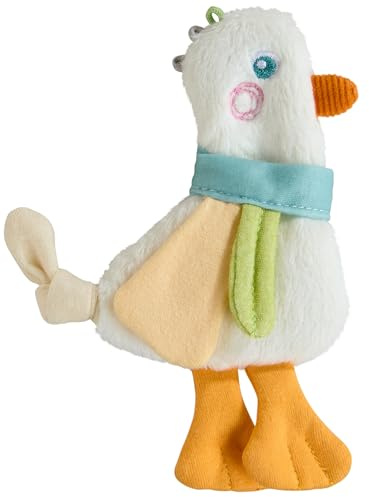 HABA Rasselgreifling Gans: Kuschelrassel & Stoff-Greifling ab 0 Monaten – Das ideale Erstlingsspielzeug & Geschenk zur Geburt für eine schöne Baby Erstausstattung