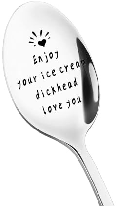 Anniversary Birthday Gifts for Boyfriend Husband Long Distance Gitfs for Men Him Funny Ice Cream Spoon for Coffee Ice Cream Lovers Fathers Day Gift Spoon for Husband Hubby Fiance Engagement Gift