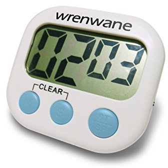 Wrenwane Digital Kitchen Timer (Upgraded Version) Big Digits, Loud Alarm, Magnetic Backing, Stand, USA for 7+ Years with 10000+ Reviews! White