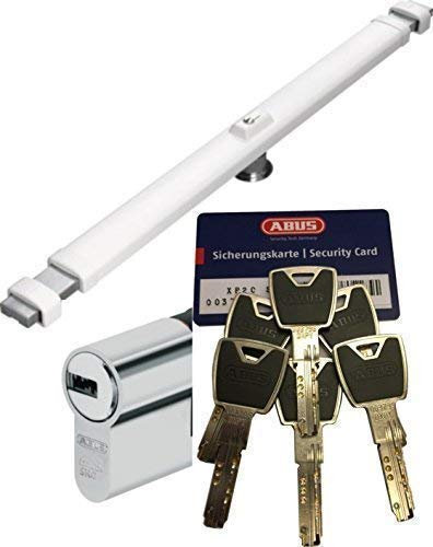 ABUS Panzerriegel PR2700 W weiß, mit XP20S Zylinder, mit 6 Schlüssel und Sicherungskarte